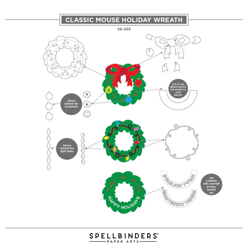 Classic Mouse Holiday Wreath Etched Dies from the Say Cheese Classic Mouse Christmas Collection