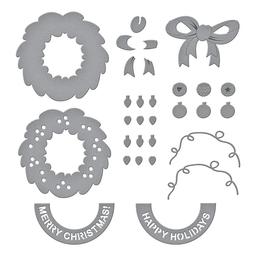 Classic Mouse Holiday Wreath Etched Dies from the Say Cheese Classic Mouse Christmas Collection