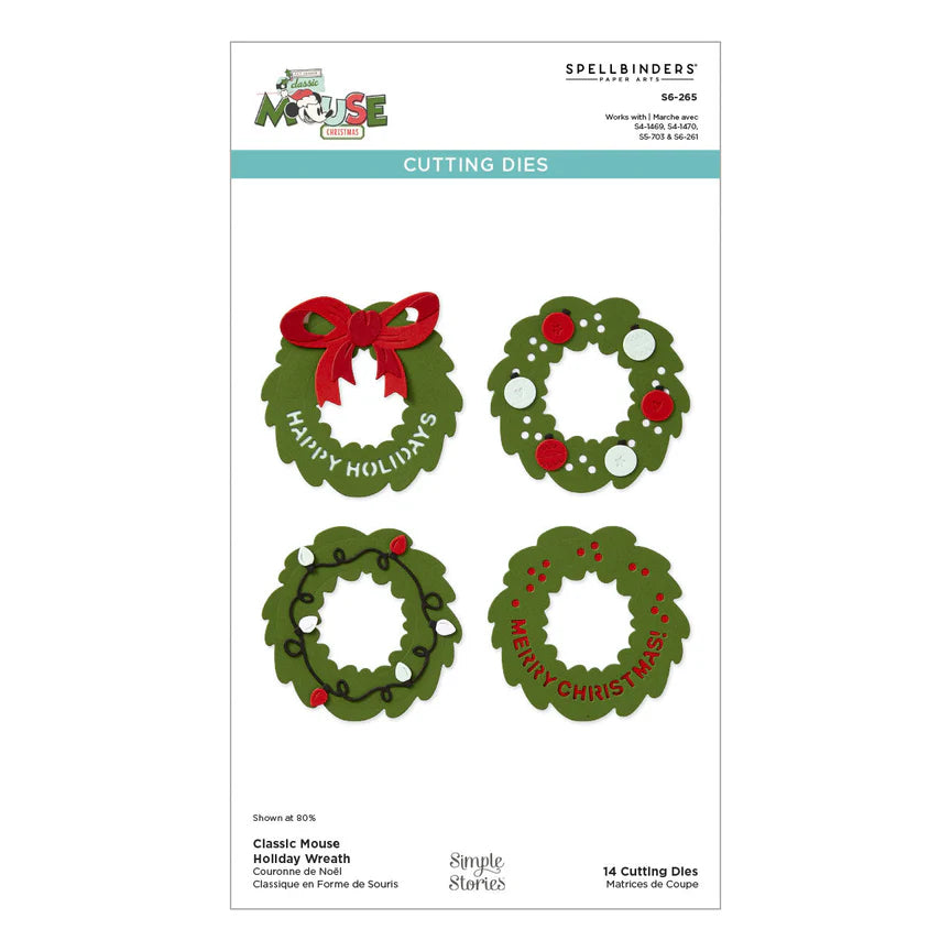 Classic Mouse Holiday Wreath Etched Dies from the Say Cheese Classic Mouse Christmas Collection