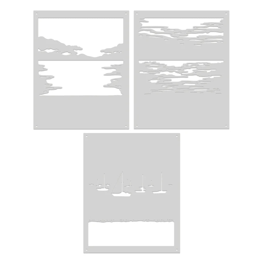 Hero Arts Color Layering Harbor Stencils - Seaside Blooms Collection