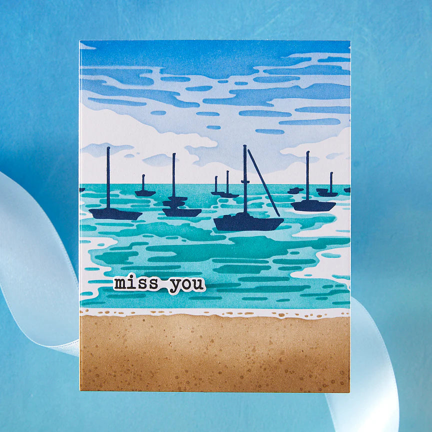 Hero Arts Color Layering Harbor Stencils - Seaside Blooms Collection