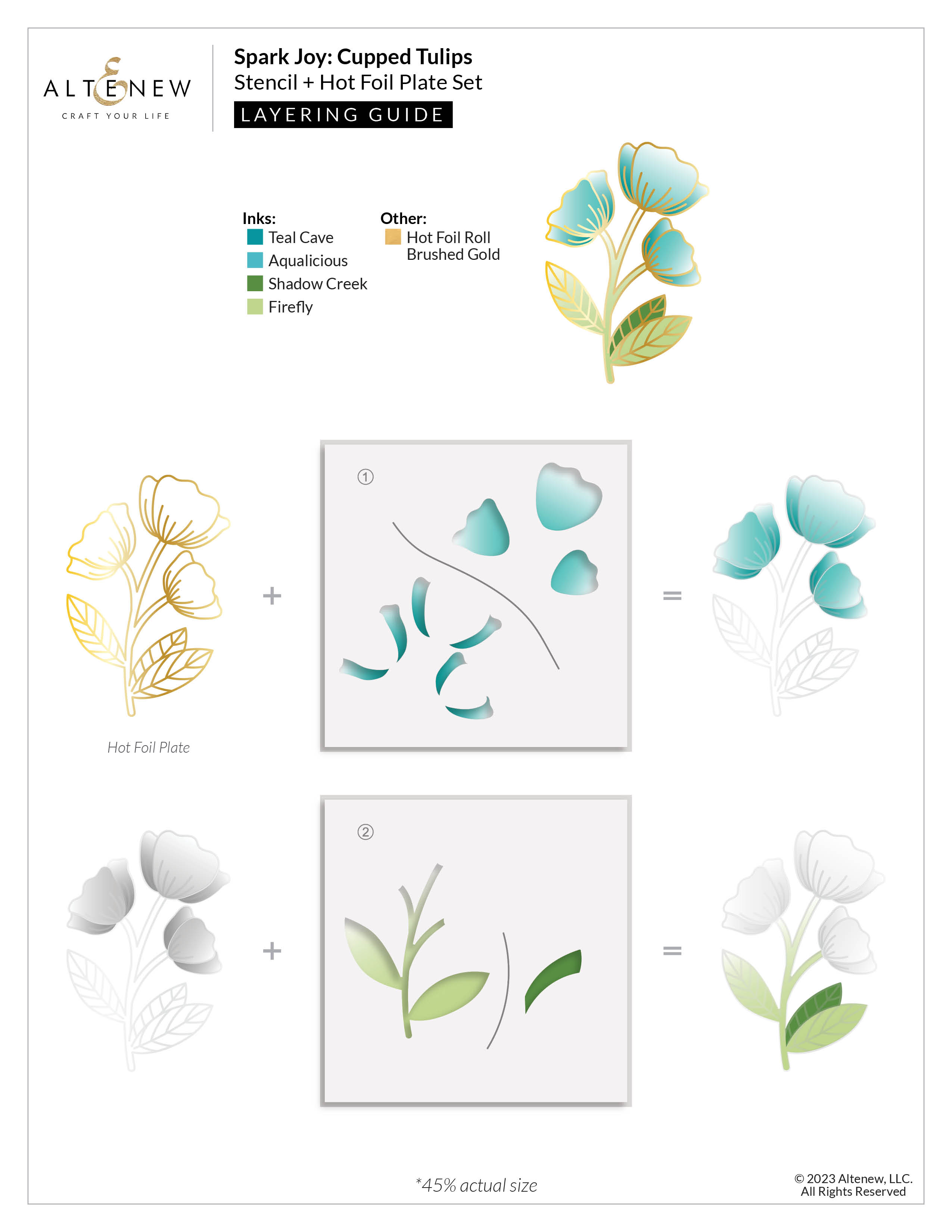 Spark Joy Cupped Tulips - Hot Foil Plate & Stencil Bundle