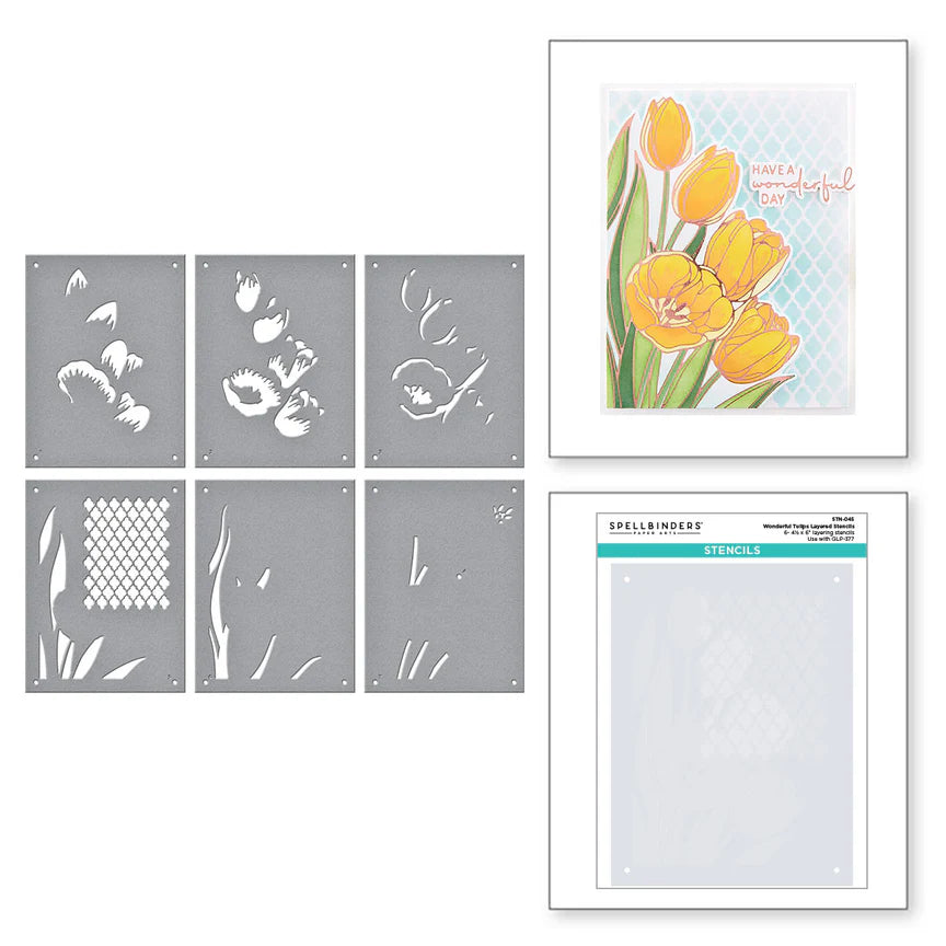 Wonderful Tulips Layered Stencils from the Four Petal Collection - STN-045
