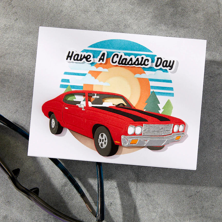 Muscle Car Etched Dies from the Classic Road Legends Collection by Mindy Eggen