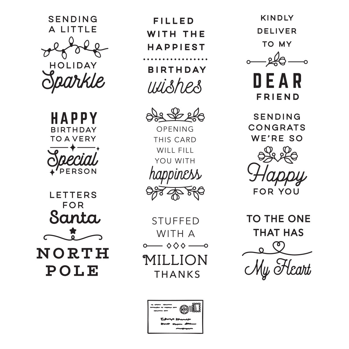 Parcel & Post Sentiments Clear Stamp Set from the Parcel & Post Collection - STP-144