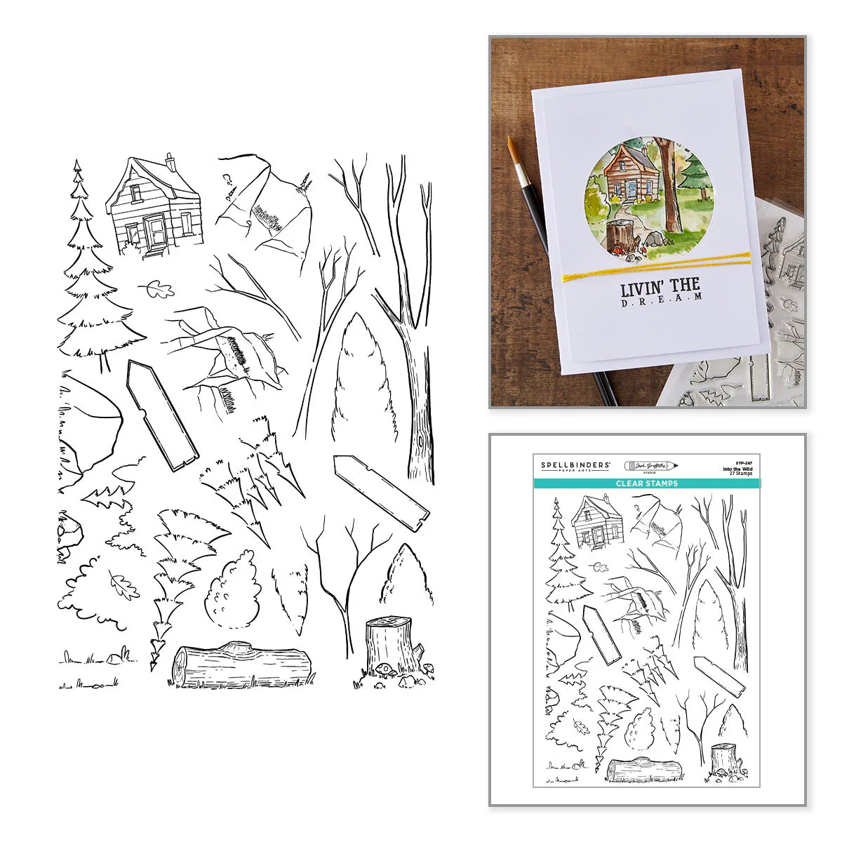 Spellbinders - Into the Wild Clear Stamp Set by Josh Griffiths Studio - STP-287