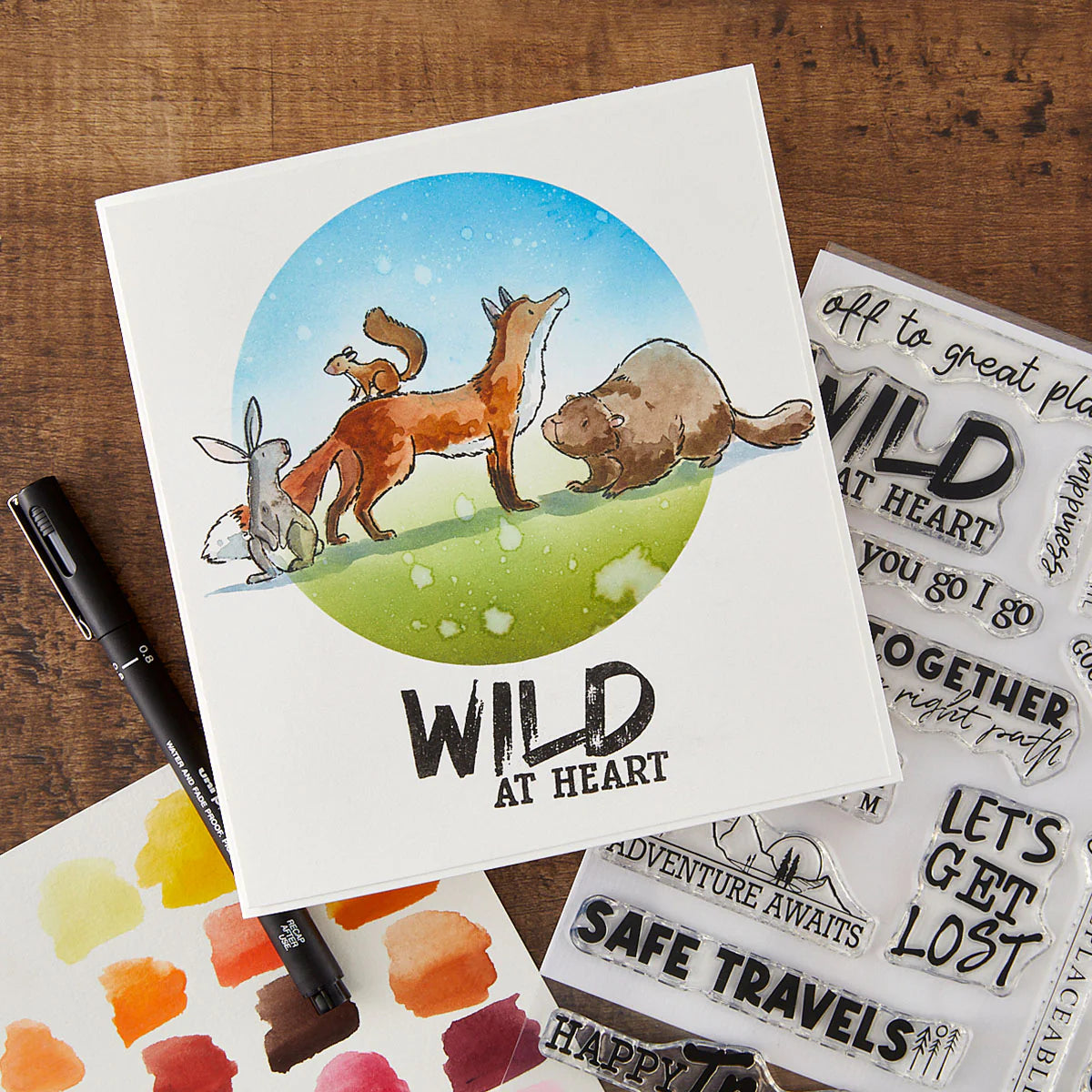 Spellbinders - Wild Friends Clear Stamp Set by Josh Griffiths Studio - STP-286