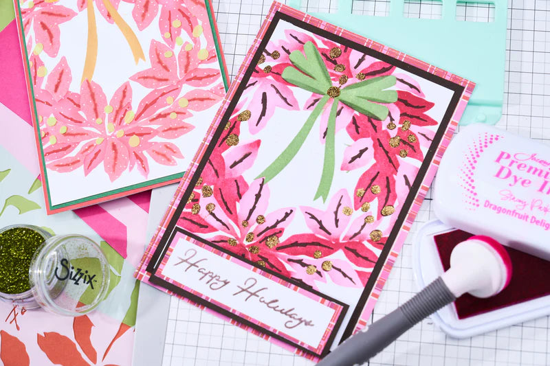 Sizzix A6 Stencil 4PK - A Wreath in Time by Stacey Park