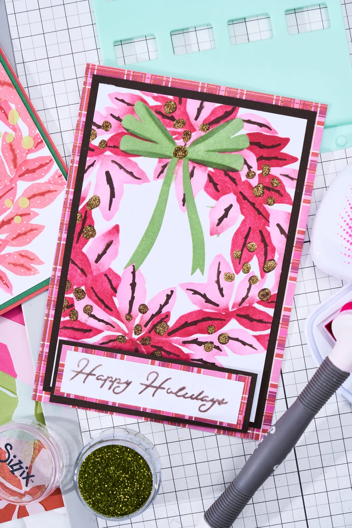 Sizzix A6 Stencil 4PK - A Wreath in Time by Stacey Park