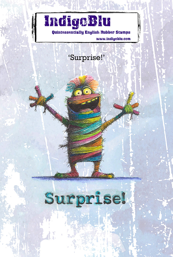 IndigoBlu - Surprise! A6 Red Rubber Stamp - IND1592