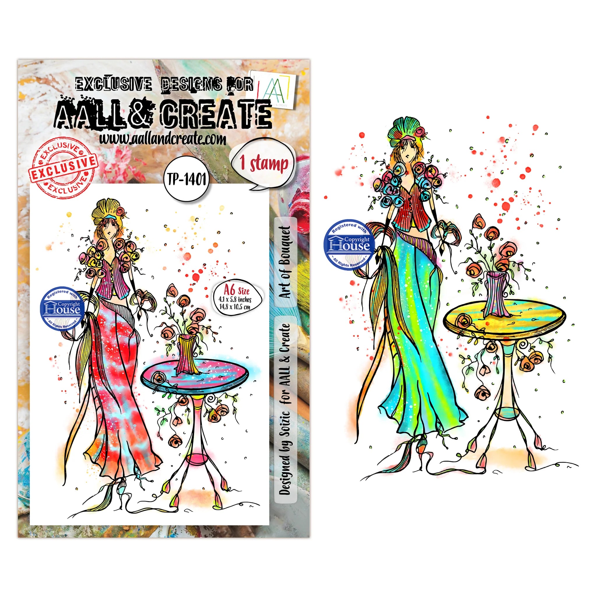 AALL & Create - Art of Bouquet A6 Stamp Set - TP-1401