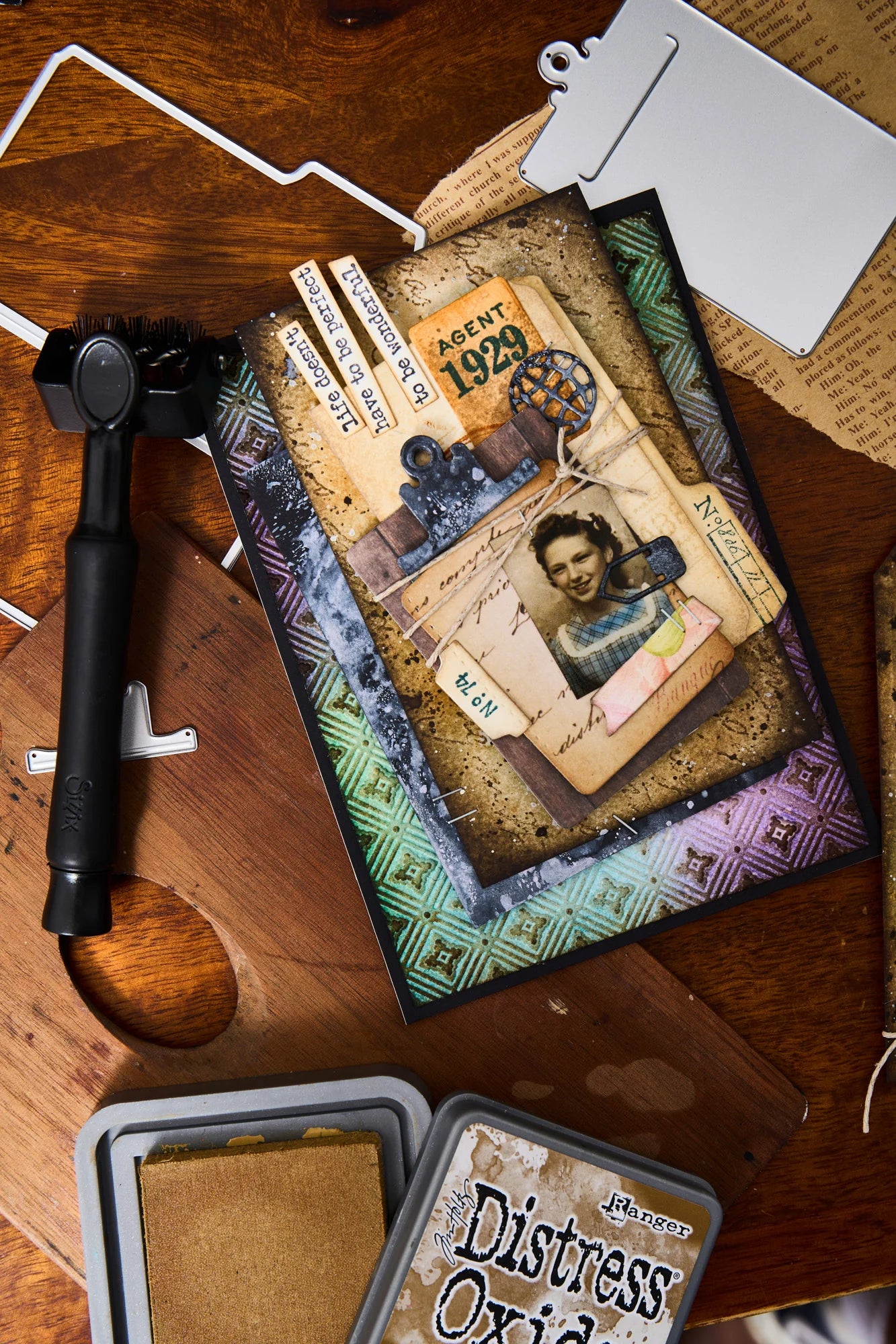 Sizzix Multi Level Textured Impressions Embossing Folder - Vault Diamonds by Tim Holtz - 666867