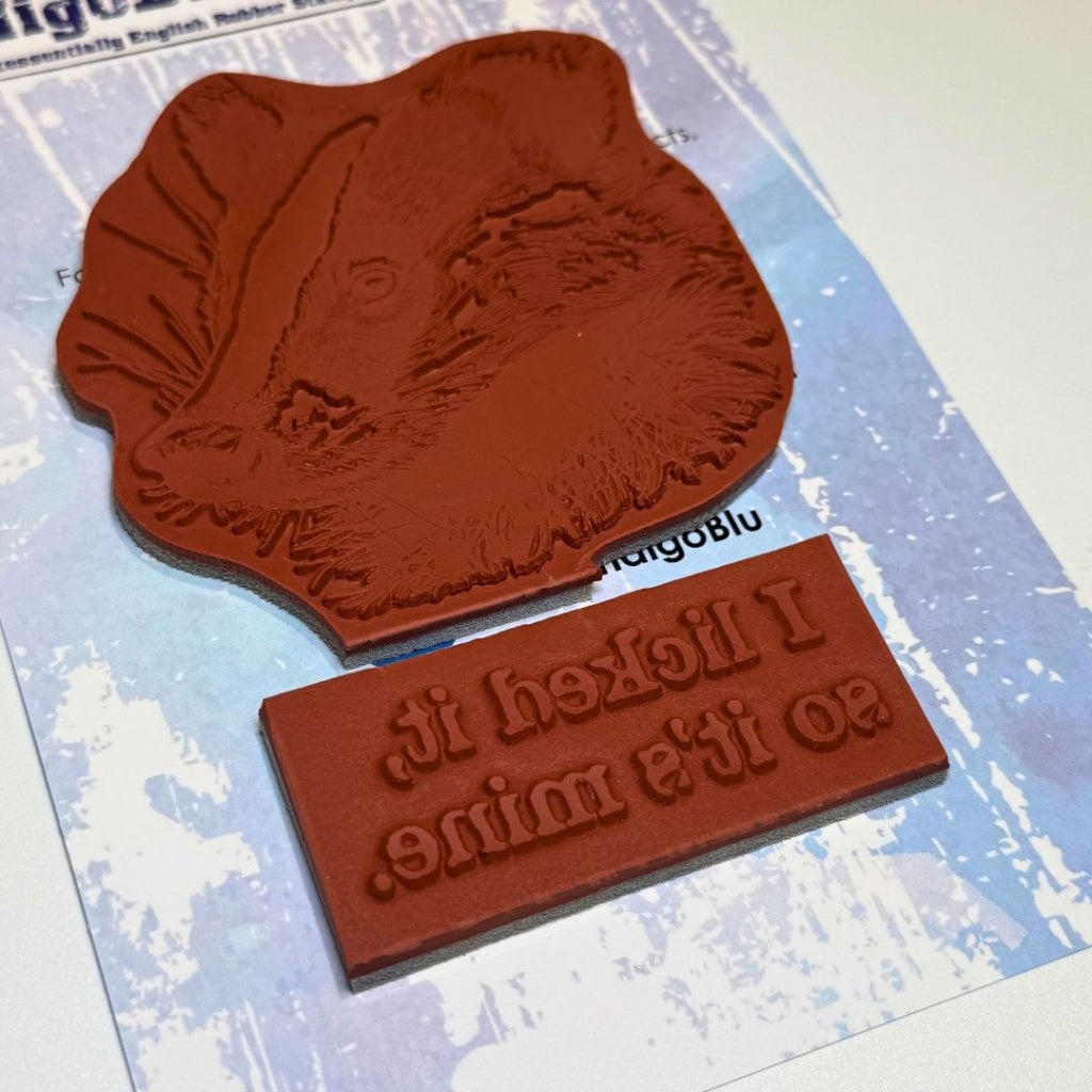 IndigoBlu - Winter Badger A6 Red Rubber Stamp - IND1382
