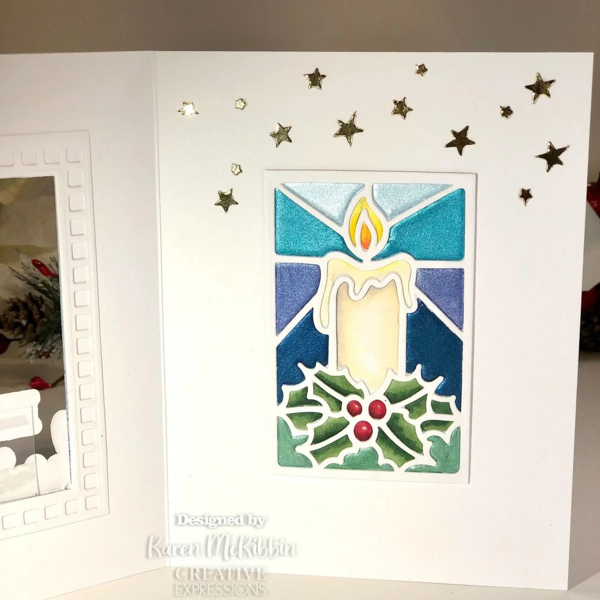 Creative Expressions • Festive Craft Die Stained Glass Candle