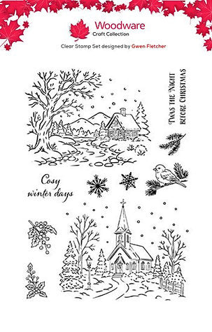 Woodware - Silent Night Cottage A6 Clear Stamp Set By Gwen Fletcher - WGFS027