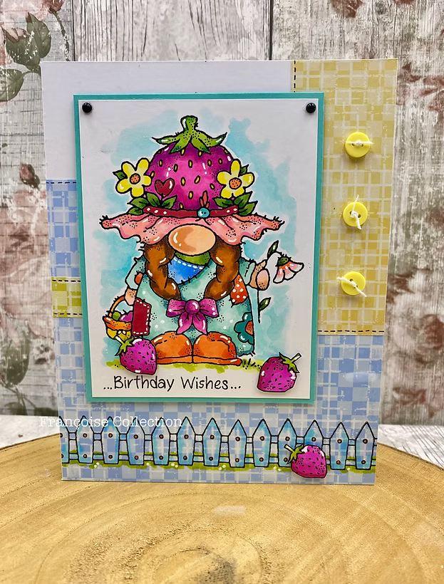 Woodware Strawberry Hat A6 Clear Stamp Set by Françoise Read