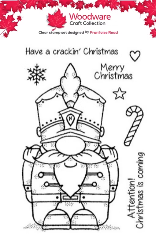 Woodware Nutcracker Gnome A6 Clear Stamp Set by Françoise Read
