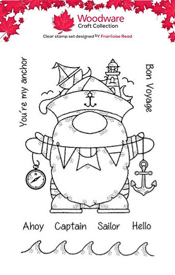 Woodware Ahoy Captain A6 Clear Stamp Set By Françoise Read