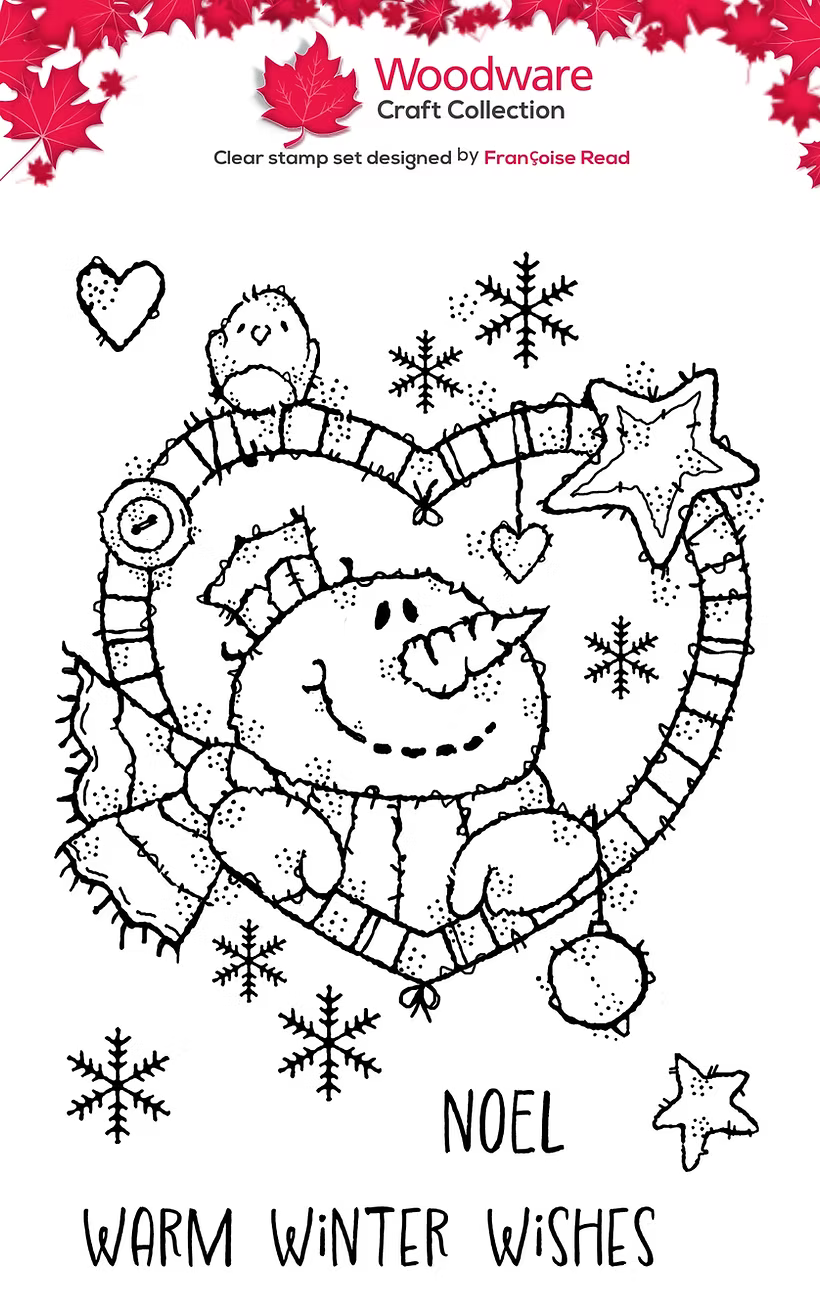 Woodware Snowman Heart A6 Clear Stamp Set by Françoise Read