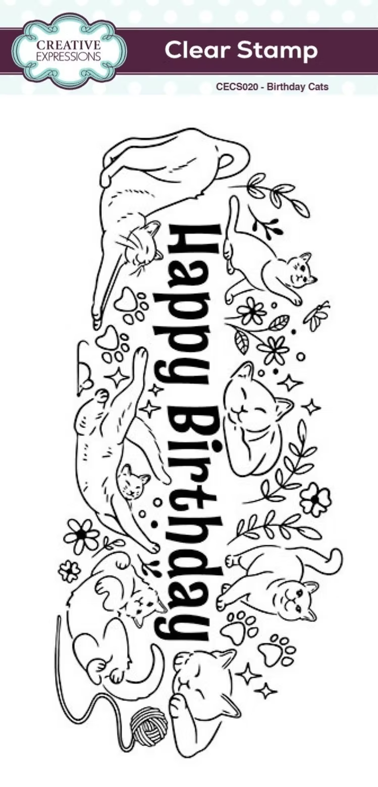 Creative Expressions - Birthday Cats DL Clear Stamp - CECS020