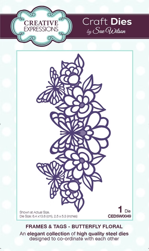 Butterfly Floral Craft Die By Sue Wilson