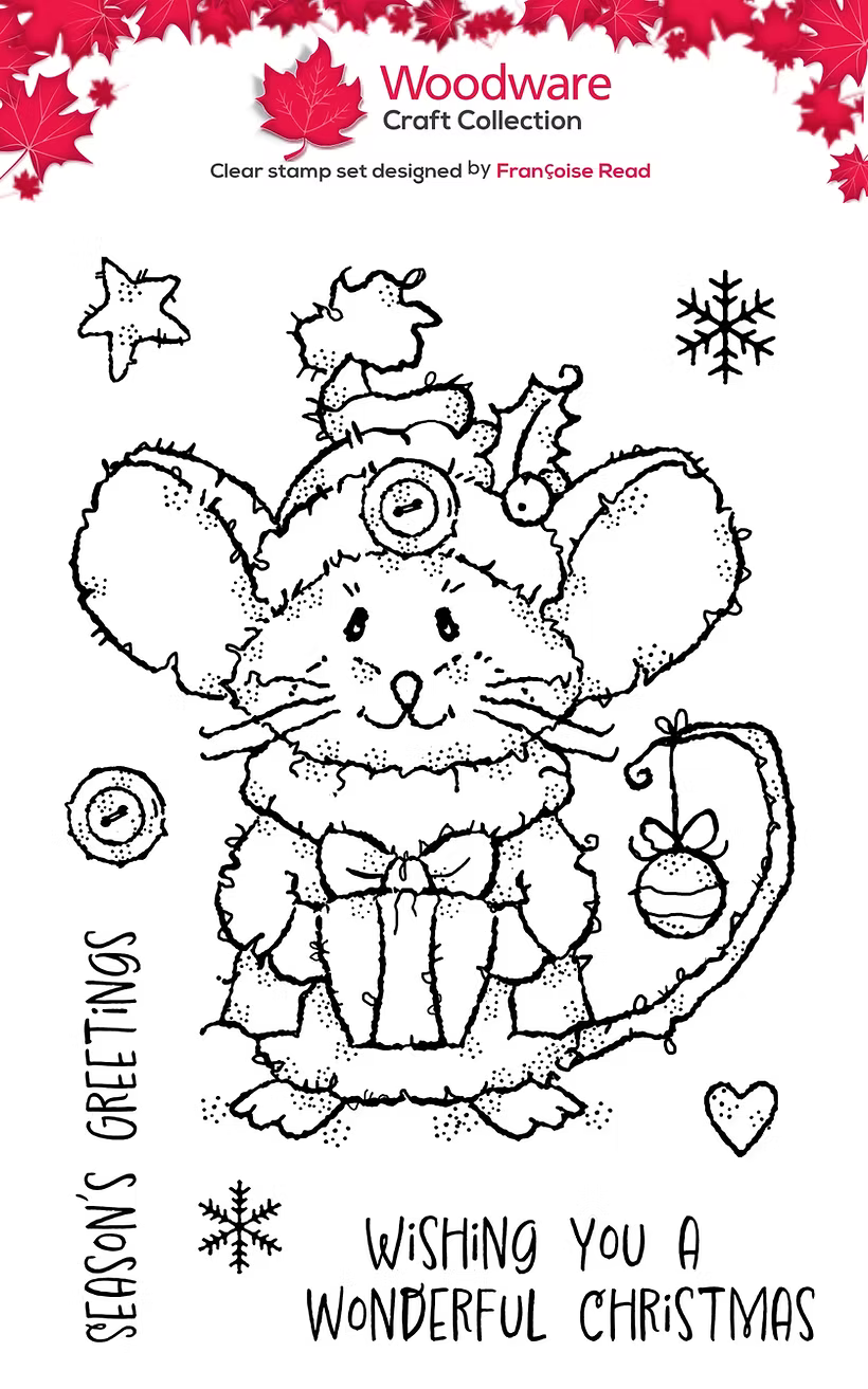 Woodware Mousy Gift A6 Clear Stamp Set by Françoise Read