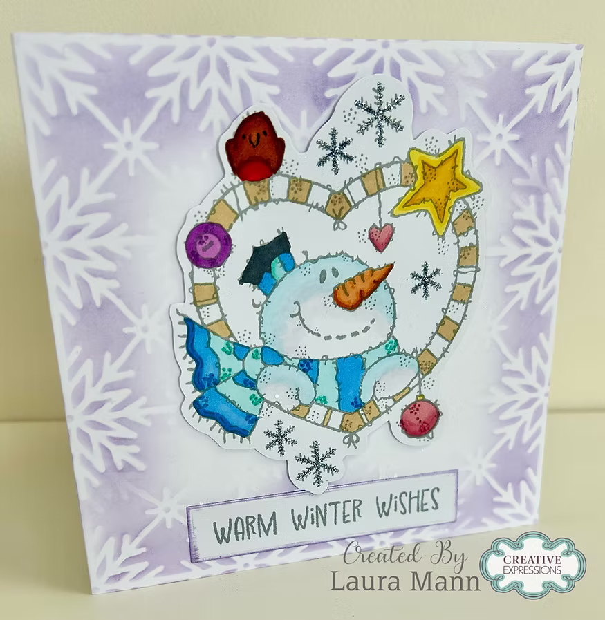 Woodware Snowman Heart A6 Clear Stamp Set by Françoise Read