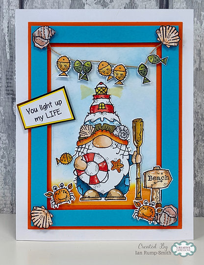 Woodware Lighthouse Gnome A6 Clear Stamp Set By Françoise Read