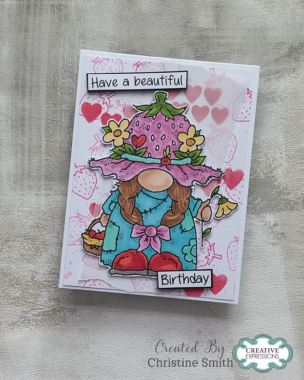 Woodware Strawberry Hat A6 Clear Stamp Set by Françoise Read