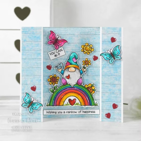 Woodware Rainbow Gnome A6 Clear Stamp Set by Françoise Read