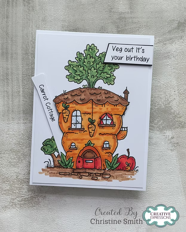 Woodware Carrot Cottage A6 Clear Stamp Set by Françoise Read