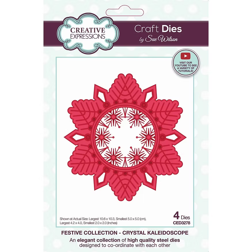 Festive Crystal Kaleidoscope Craft Die By Sue Wilson
