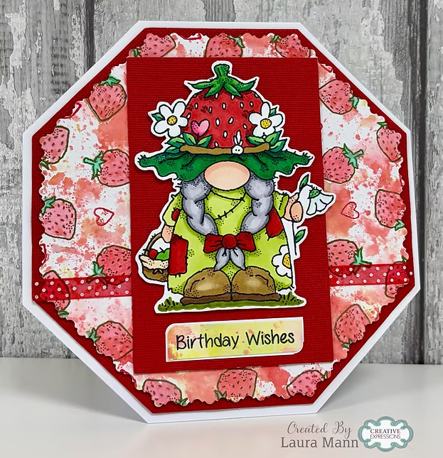 Woodware Strawberry Hat A6 Clear Stamp Set by Françoise Read