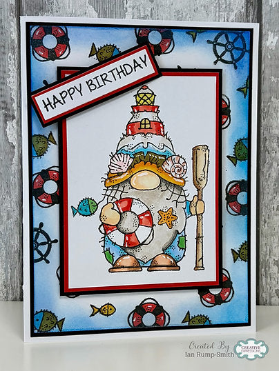 Woodware Lighthouse Gnome A6 Clear Stamp Set By Françoise Read