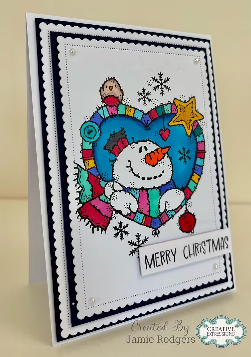 Woodware Snowman Heart A6 Clear Stamp Set by Françoise Read