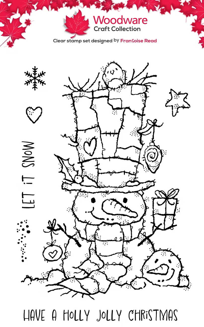Woodware Snowman Gift A6 Clear Stamp Set by Françoise Read