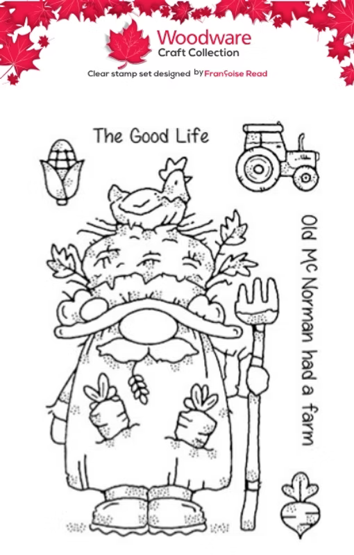 Woodware Farmer Norman A6 Clear Stamp Set by Françoise Read
