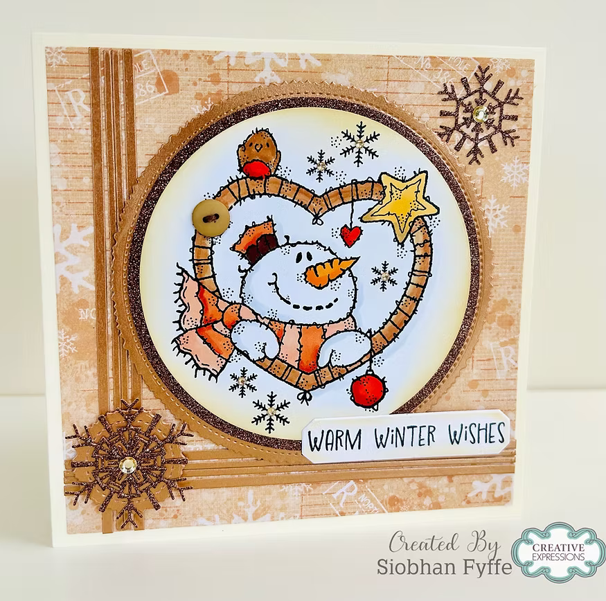 Woodware Snowman Heart A6 Clear Stamp Set by Françoise Read