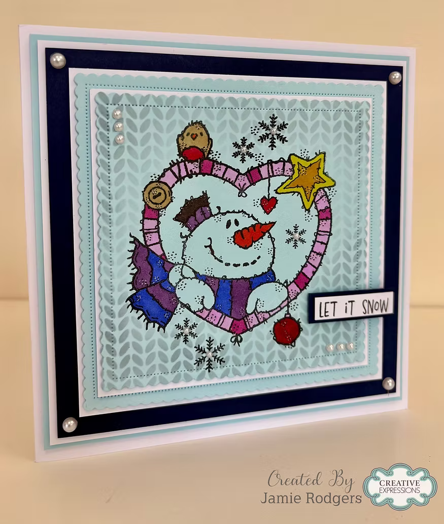 Woodware Snowman Heart A6 Clear Stamp Set by Françoise Read