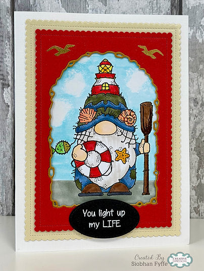 Woodware Lighthouse Gnome A6 Clear Stamp Set By Françoise Read