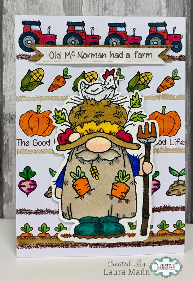 Woodware Farmer Norman A6 Clear Stamp Set by Françoise Read