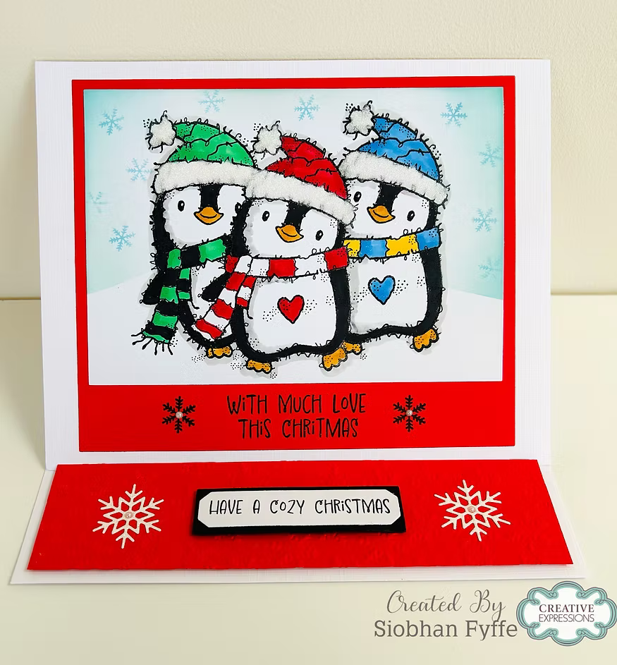 Woodware Dancing Penguin A6 Clear Stamp Set by Françoise Read