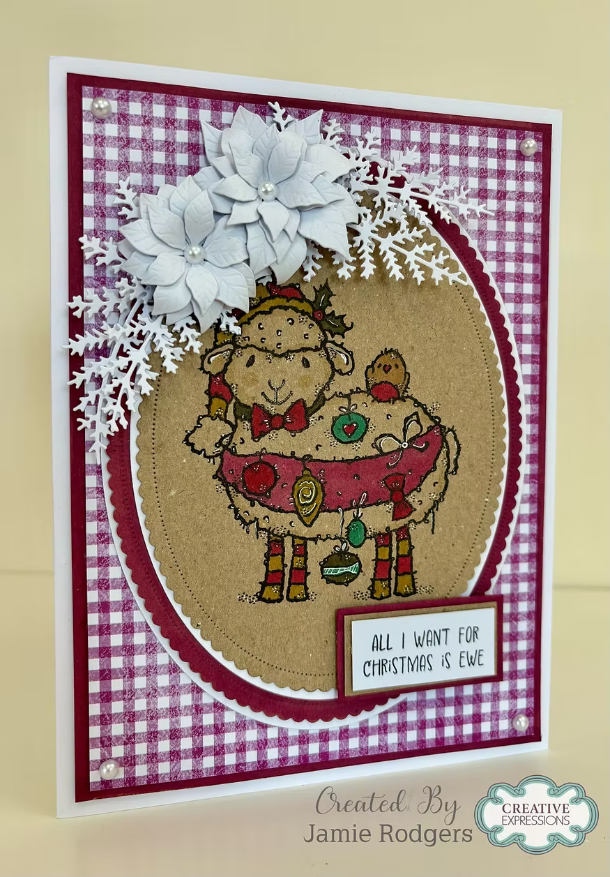 Woodware Ewe Christmas A6 Clear Stamp Set by Françoise Read