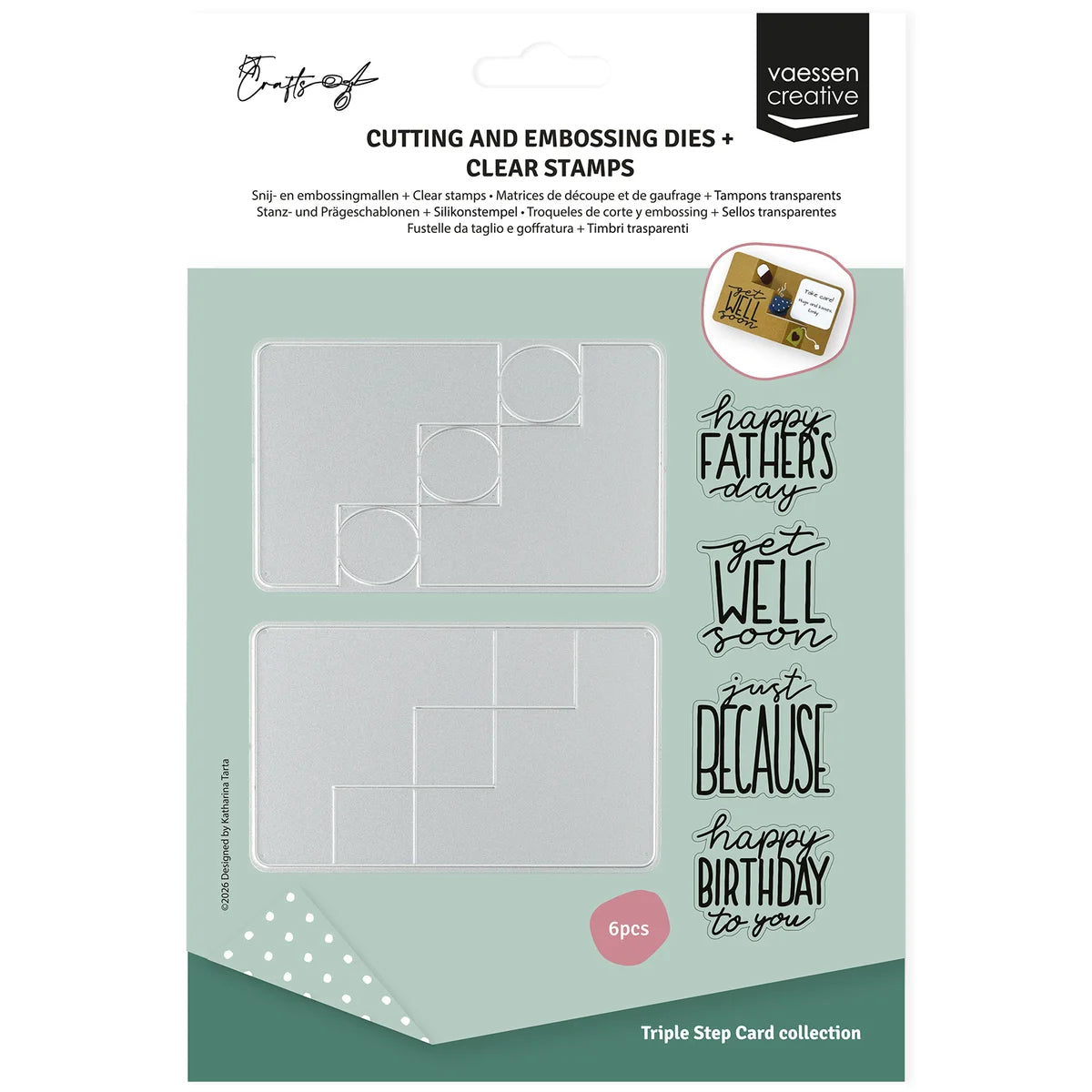 Vaessen Creative - Birthday & Sentiments Clear Stamps & Dies Set by Katharina Tarta - KTC002