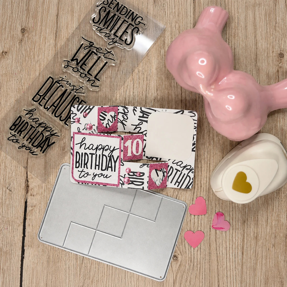 Vaessen Creative - Birthday & Sentiments Clear Stamps & Dies Set by Katharina Tarta - KTC002