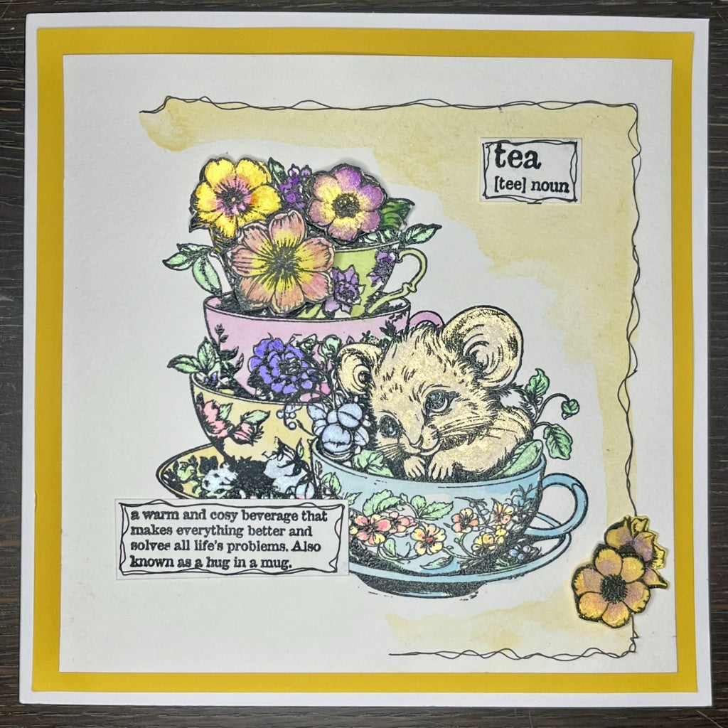 IndigoBlu - Time for Tea A6 Red Rubber Stamp - IND1254