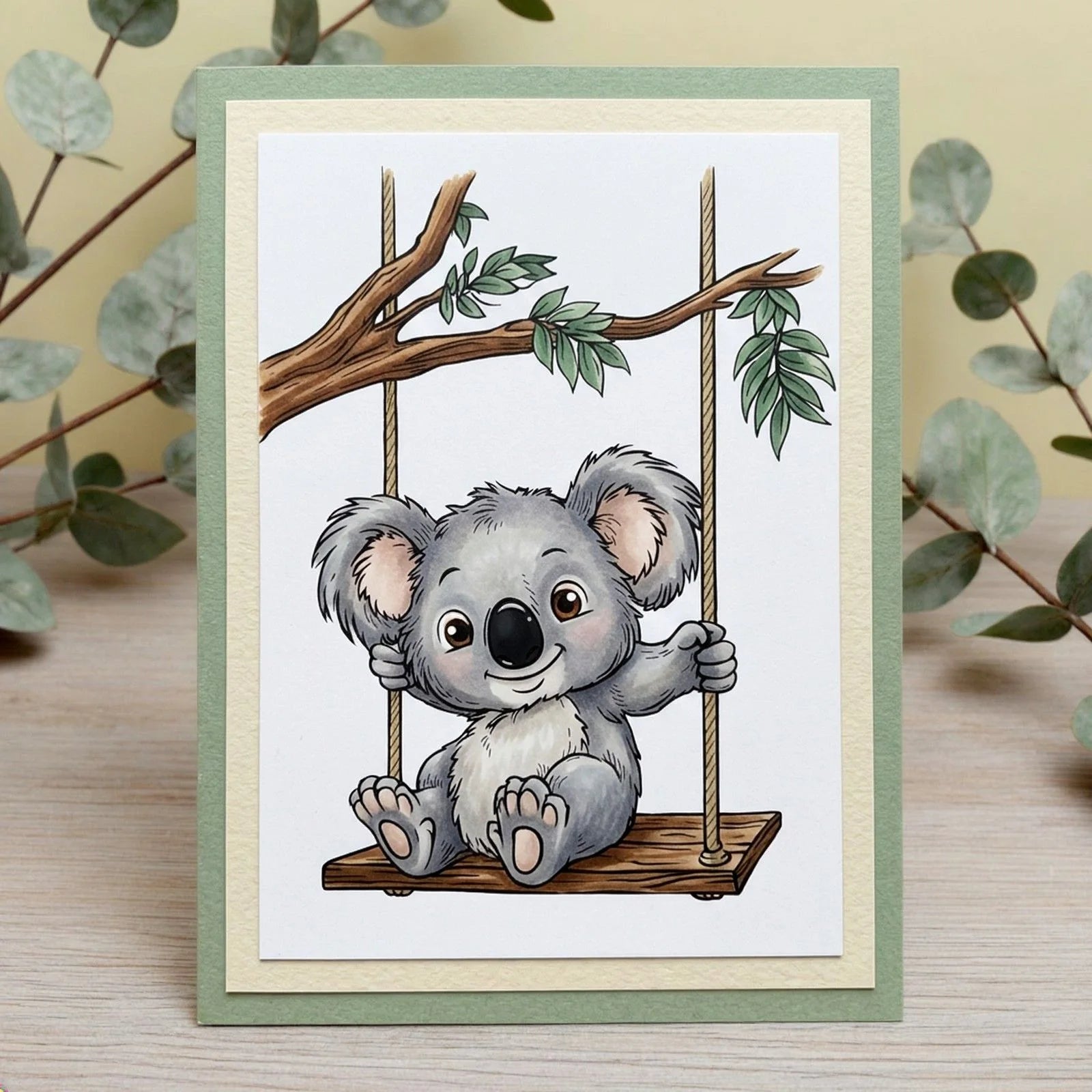 Essentials Clear Stamps Swinging By Koala