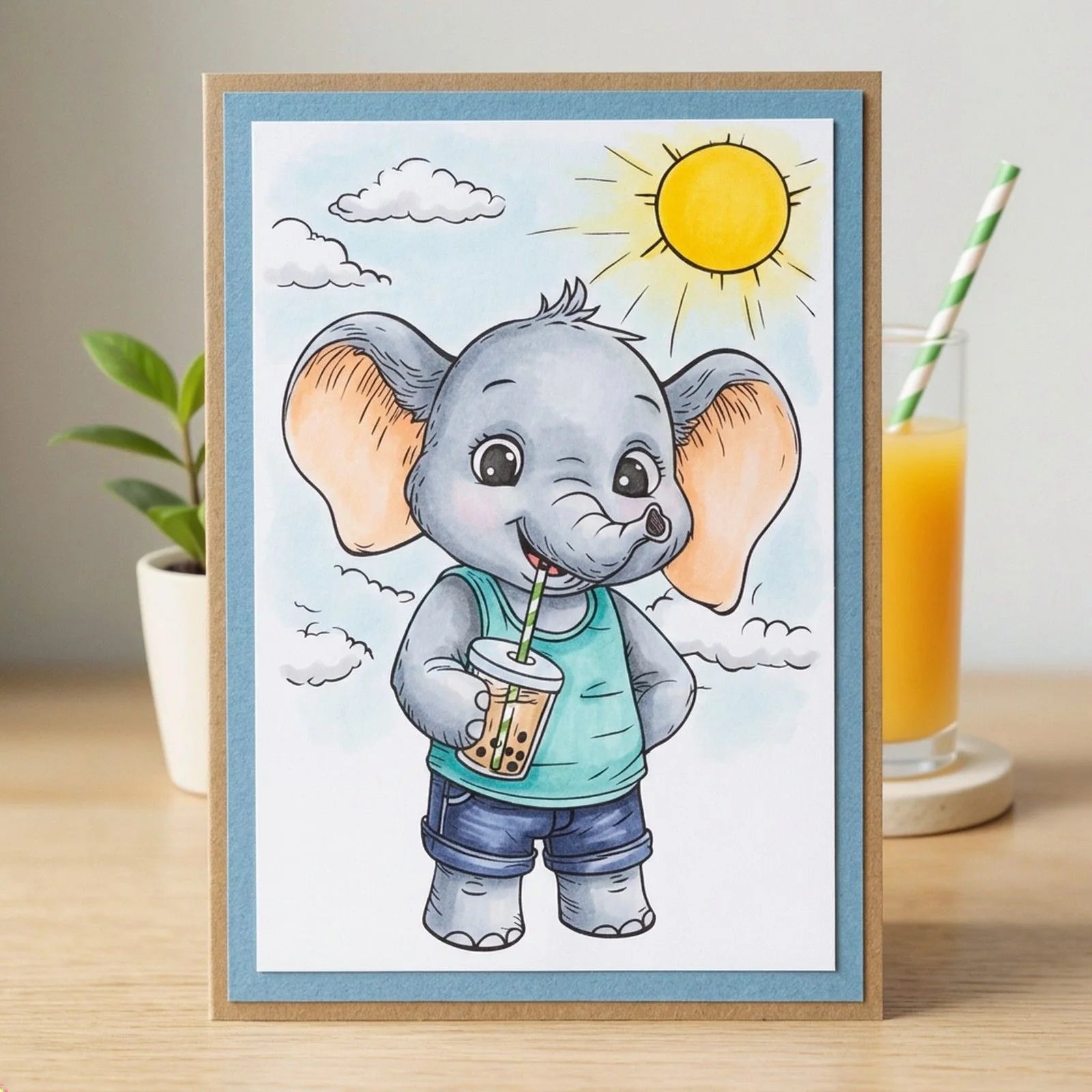 Essentials Clear Stamps Juicy Joy Elephant