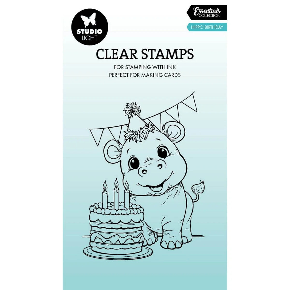 Essentials Clear Stamps Hippo Birthday
