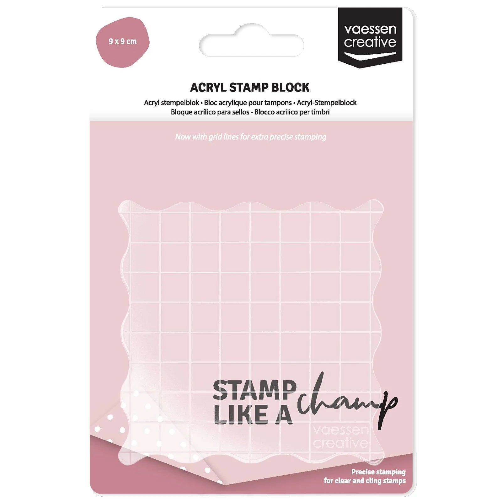 Vaessen Creative • Acrylic Stamp Block 3.5x3.5x0.3"